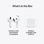 Apple AirPods 4 A3055-A3056-A3059 - with Active Noise Cancellation (ANC) and Wireless USB-C Charging Case – White - Image 6