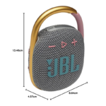 JBL Clip 4 Portable Bluetooth Speaker with Integrated Carabiner 10H Playtime –Gray - Image 3