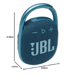 JBL Clip 4 Portable Bluetooth Speaker with Integrated Carabiner 10H Playtime –Blue - Image 2