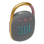 JBL Clip 4 Portable Bluetooth Speaker with Integrated Carabiner 10H Playtime –Gray
