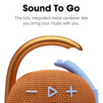JBL Clip 4 Portable Bluetooth Speaker with Integrated Carabiner 10H Playtime –Orange - Image 2